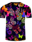 billige 3D-herreskjorter-Herre T-Shirts T-shirt Designer Sommer Kortærmet Grafisk Sommerfugl Trykt mønster Plusstørrelser Rund hals Afslappet Daglig 3D-udskrivning Tøj Tøj Regulær Designer Basale Afslappet Lys Lilla Grøn