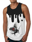 cheap Gym Tank Tops-Men&#039;s Vest Top Tank Top Shirt Designer Casual Big and Tall Summer Sleeveless Black / White Graphic Fish Print Round Neck Daily Holiday Print Clothing Clothes Designer Casual Big and Tall