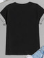 billige T-skjorter i plusstørrelse-Dame Pluss størrelse Topper T skjorte Grafisk Sommerfugl Trykt mønster Kortermet Crewneck Grunnleggende Daglig Ferie Bomullsspandexjersey Svart / Store størrelser / Store størrelser