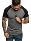 رخيصةأون قمصان رجالية عادية-تي شيرت عضلات رجالي بأكمام قصيرة وياقة على شكل حرف v لكمال الأجسام