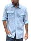 abordables chemises décontractées pour hommes-Homme Chemise Poche Col de Chemise Moyen Printemps été Blanche Noir Kaki Bleu ciel