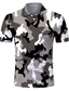 cheap 3D Polo-Men&#039;s Collar Polo Shirt T shirt Tee Golf Shirt Tennis Shirt Fashion Cool Casual Short Sleeve Gray Camo / Camouflage 3D Print Collar Street Casual Button-Down Clothing Clothes Fashion Cool Casual