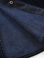 abordables Camisas de vestir-Hombre Camisa Camisa para Vestido Color sólido Escote Chino Casual Diario Abotonar Manga Larga Tops Terciopelo Casual Moda Transpirable Cómodo Negro Azul Marino
