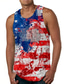 cheap Gym Tank Tops-Men&#039;s Vest Top Tank Top Designer Casual Big and Tall Summer Sleeveless Red Tie Dye American Flag Independence Day Flag National Flag Print Round Neck Daily Holiday Print Clothing Clothes Designer