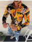 economico Camicie stampate da uomo-camicie casual da uomo camisa masculina autunno inverno causale manica lunga camicia stampata fiore vestibilità slim camicetta top stile hawaiano