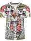 tanie T-shirty 3D męskie-Męskie Koszulki Podkoszulek Designerskie Lato Krótki rękaw Graficzny Żyrafa Nadruk Puszysta Półgolf Codzienny Święto Druk 3D Odzież Odzież Regularny Designerskie Podstawowy Codzienny Zielono czerwony