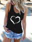 cheap Tank Tops &amp; Camis-Women&#039;s Vest Top Tank Top Camis T shirt Tee Designer Summer Sleeveless Graphic Printing U Neck Daily Vacation Clothing Clothes Designer Basic Heart White Black Gray