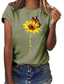 cheap Women&#039;s T-shirts-Women&#039;s T shirt Tee Designer Short Sleeve Geometric Sunflower Hot Stamping Round Neck Daily Weekend Clothing Clothes Designer White Black Yellow