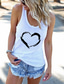 cheap Tank Tops &amp; Camis-Women&#039;s Vest Top Tank Top Camis T shirt Tee Designer Summer Sleeveless Graphic Printing U Neck Daily Vacation Clothing Clothes Designer Basic Heart White Black Gray