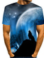 cheap Men&#039;s 3D T-shirts-Men&#039;s T shirt Tee Tee Designer Casual Big and Tall Summer Short Sleeve Blue Graphic Wolf Print Round Neck Daily Holiday Print Clothing Clothes Designer Casual Big and Tall
