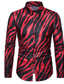 billiga fritidsskjortor för män-herr zebramönster tryck snygg lapel avslappnad passform långärmade skjortor