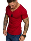 cheap Men&#039;s Casual T-shirts-Men&#039;s T shirt Tee Shirt Solid Colored Plus Size V Neck Daily Sports Short Sleeve Slim Tops Muscle Dark Grey White Black / Work