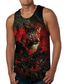 cheap Gym Tank Tops-Men&#039;s Vest Top Tank Top Designer Casual Big and Tall Summer Sleeveless Red Graphic Wolf Print Round Neck Daily Holiday Print Clothing Clothes Designer Casual Big and Tall