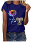 billige T-shirts til kvinde-kvinders solsikke elefant print korte ærmer toppe bi slags puslespil grafisk tee shirt være venlig autisme t shirt sjov bluse blå
