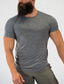 abordables T-shirts décontractés pour hommes-t-shirt en polyester pour hommes l bleu ciel t-shirt à manches courtes à col rond uni