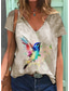 preiswerte T-Shirt-Poto Damen Kurzarmhemden, lässige Oberteile für Frauen Vintage Blumen Grafik T-Shirt V-Ausschnitt T-Shirts Sommer Tuniken Blusen