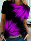 Χαμηλού Κόστους Γυναικεία T-Shirts-Γυναικεία Μπλουζάκι Υψηλής Ποιότητας 3D εκτύπωση Φλοράλ Γραφική Σχέδιο Κοντομάνικο Στρογγυλή Λαιμόκοψη Καθημερινά Στάμπα Ρούχα Ρούχα Υψηλής Ποιότητας Βασικό Πράσινο του τριφυλλιού Βυσσινί Φούξια