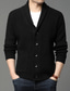 cheap Men&#039;s Cardigan Sweater-Men&#039;s Sweater Cardigan Knit Button Pocket Solid Color Shirt Collar Basic Stylish Clothing Apparel Winter Fall Black Blue S M L
