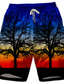 ieftine Costume de Baie &amp; Pantaloni Scurți-Bărbați Boxeri înot Pantaloni Scurți de Înot Costume de Baie Plasă Imprimeu Plajă Plante Peisaj Vară / Talie medie