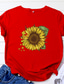 tanie T-shirty damskie-t-shirt damski basic print kwiat/kwiat basic t-shirt z okrągłym dekoltem rękaw stard letni groszek zielony niebieski biały czarny ciemnoczerwony