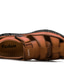 halpa Miesten sandaalit-Miesten Sandaalit Käsinompeleminen Fisherman sandaalit Comfort Sandaalit Roomalaiset kengät Rantatyyliä ulko- Päivittäin Nappanahka Hengittävä Käsintehty Non-liukastumisen Musta Ruskea Kevät Kesä