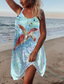 Χαμηλού Κόστους Μίνι Φορέματα-Γυναικεία Φόρεμα με λεπτή τιράντα Μίνι φόρεμα Αμάνικο Μοτίβο Καλοκαίρι Καθημερινά Φαρδιά 2022 Τ M L XL XXL