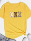 tanie T-shirty damskie-anbech kobiety szczęśliwe wielkanocne koszule listowe słodkie króliki koszulki z nadrukami topy koszulka z krótkim rękawem (c-jasnoszary, mała)