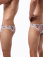 cheap Men&#039;s Underwear-Men&#039;s Print Sexy Panties Briefs Underwear Stretchy Low Waist 1 PC Fuchsia S