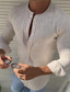 billiga fritidsskjortor för män-Herr Skjorta Solid färg Rund hals Ledigt Dagligen Button-Down Långärmad Blast Ledigt Mode Andningsfunktion Bekväm Grön Svart Blå