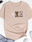abordables T-shirts Femme-anbech femmes chemises de lettre joyeuses pâques t-shirts graphiques de lapin mignon tops t-shirt à manches courtes (c-gris clair, petit)