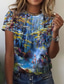 levne Dámská trička-Dámské Tričko Designové 3D tisk Grafika Scéna 3D Design Krátký rukáv Kulatý Denní Tisk Oblečení Oblečení Designové Základní Vodní modrá