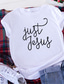 billige T-shirts til kvinde-kvinder jesus grafiske t-shirts dame tøj sort xx-large