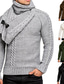 Недорогие кардиган мужской свитер-Муж. Вязаная ткань Кардиган Джемпер Вязать кнопка Трикотаж Сплошной цвет V-образный вырез Стиль Старинный Осень Зима Белый Черный S M L / Длинный рукав / Большие размеры