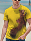 tanie T-shirty męskie z nadrukiem-Męskie Podkoszulek Koszulki Śmieszne koszulki Graficzny Zwierzę Wiewiórka Okrągły dekolt Morski Biały Żółty Czerwony Niebieski Druk 3D Codzienny Święto Krótki rękaw Nadruk Odzież Moda miejska