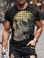 cheap Men&#039;s Graphic Tshirts-Men&#039;s Shirt T shirt Tee Tee Round Neck Designer Casual Big and Tall Summer Short Sleeve Black Gold Black and Blue Black and Yellow Black / Red Black-White Dark Graphic Skull Print Round Neck Daily