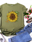 Χαμηλού Κόστους Γυναικεία T-Shirts-γυναικείο μπλουζάκι βασικό στάμπα λουλούδι / φλοράλ βασικό μπλουζάκι με στρογγυλή λαιμόκοψη μανίκι αστεράκι καλοκαιρινό μπιζέλι πράσινο μπλε λευκό μαύρο σκούρο κόκκινο