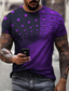cheap Men&#039;s 3D T-shirts-Men&#039;s T shirt Tee Tee Streetwear Designer Punk &amp; Gothic Summer Short Sleeve Black Green Blue Purple Yellow Red Graphic Optical Illusion Print Plus Size Round Neck Party Casual Clothing Clothes