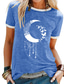 abordables Camisetas de mujer-Mujer Camiseta Design Estampado en caliente Graphic Diseño Manga Corta Escote Redondo Diario Noche ropa Design Básico Verde Trébol Azul Piscina Gris