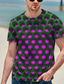 Недорогие Мужские футболки с 3D принтами-Муж. Футболка Футболки Оригинальный рисунок Винтаж Уличный стиль Лето С короткими рукавами Зеленый Белый Лиловый Светло-зеленый Розовый Темно-лиловый: Графика 3D-печати С принтом Большие размеры