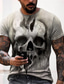 cheap Men&#039;s Graphic Tshirts-Men&#039;s Shirt T shirt Tee Tee Round Neck Designer Casual Big and Tall Summer Short Sleeve Black Gold Black and Blue Black and Yellow Black / Red Black-White Dark Graphic Skull Print Round Neck Daily