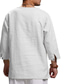 Недорогие мужские повседневные рубашки-Муж. Рубашка Сплошной цвет Воротничок V-образный вырез Повседневные На каждый день Рукав 3/4 Верхушки Простой На каждый день Удобный Светло-синий Белый Черный / Машинная стирка / Ручная стирка