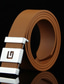 cheap Men&#039;s Belt-Men&#039;s Belt leatherette White Black Blue Wine Brown Solid Color Party Work