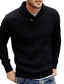 ieftine pulover pentru bărbați-Bărbați Pulover Bluza Tricotat Buton Tricotat Culoare solidă În V Stilat Stil Vintage Îmbrăcăminte Iarnă Toamnă Negru Fucsia S M L