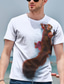 tanie T-shirty męskie z nadrukiem-Męskie Podkoszulek Koszulki Śmieszne koszulki Graficzny Zwierzę Wiewiórka Okrągły dekolt Morski Biały Żółty Czerwony Niebieski Druk 3D Codzienny Święto Krótki rękaw Nadruk Odzież Moda miejska