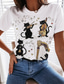 abordables T-shirts Femme-t-shirt lomelomme femmes tops d&#039;été animaux de chat imprimer des t-shirts à manches courtes animés attrayants imprimé de chat mignon tops amples d&#039;été femmes adolescentes s m l xl xxl t-shirts