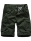 cheap Men&#039;s Shorts-Men&#039;s Cargo Shorts Shorts Work Shorts Flap Pocket Plain Comfort Breathable Outdoor Daily Going out Fashion Streetwear ArmyGreen Black