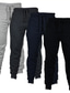 Недорогие Штаны-мужские спортивные повседневные спортивные дышащие мягкие брюки чинос хлопковые спортивные брюки выходного дня сплошной цвет полная длина шнурок эластичный пояс светло-серый черный темно-серый