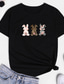 halpa Naisten T-paidat-anbech naisten onnellinen pääsiäinen kirje paidat söpö kanin graafinen t-paita lyhythihainen t-paita (c-vaaleanharmaa, pieni)