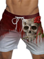 cheap Men&#039;s Swimwear &amp; Beach Shorts-Men&#039;s Swim Trunks Swim Shorts Board Shorts Swimwear Drawstring Elastic Drawstring Design Swimsuit Comfort Breathable Quick Dry Beach Graphic Prints Skull Rose Designer Casual / Sporty Big and Tall Red