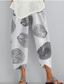 tanie Spodnie damskie-Damskie Styl etniczny Hawajskie Typu Chino pumpy Spodnie Sportowy Elastyczny pas Nadruk Do kostek Spodnie Codzienny Średnio elastyczny Rośliny Wzory graficzne Mieszanka bawełny Komfort Średni Talia
